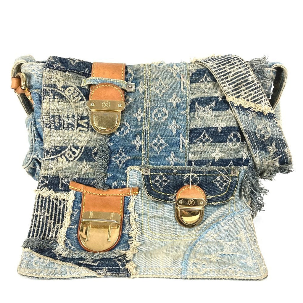 Louis Vuitton Monogram Denim Blue Monogram Denim Messenger Bag Shoulder Bag (Pre-Owned)