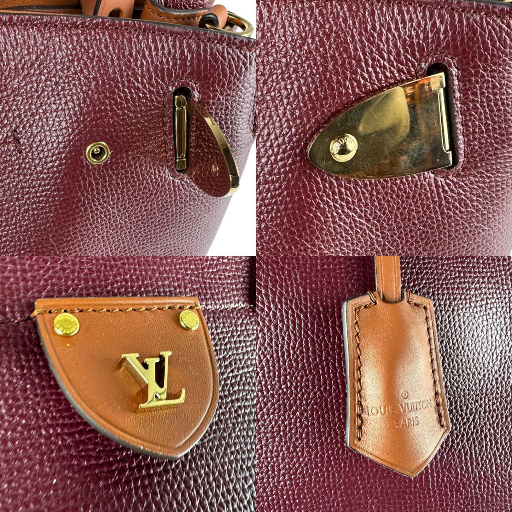 Louis Vuitton Brown Burgundy Leather Handbag Shoulder Bag (Pre-Owned)