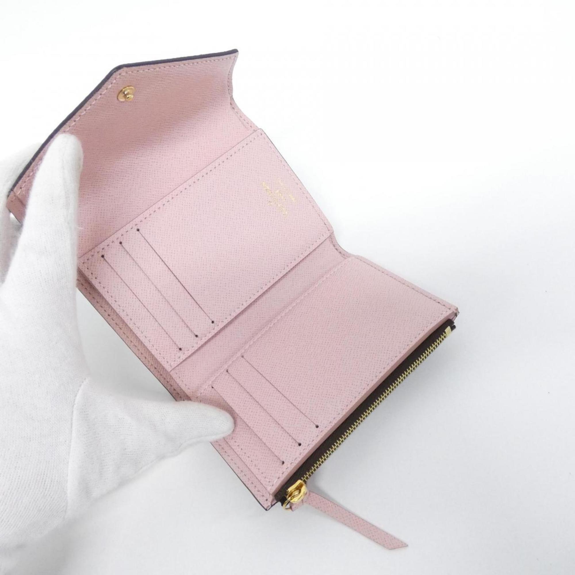 Louis Vuitton Marron Rose Ballerine Coated Canvas Wallet (Tri-Fold) (Pre-Owned)
