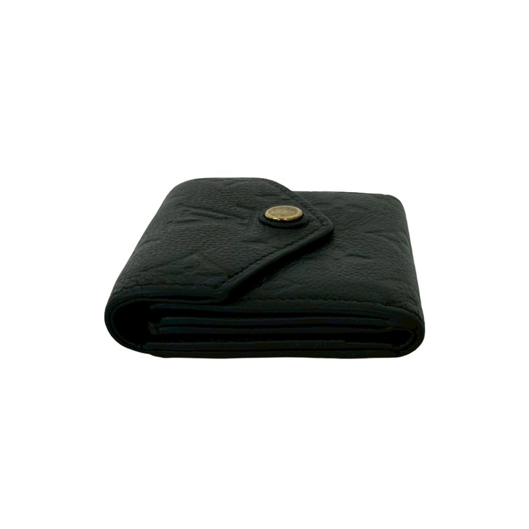 Louis Vuitton Black Leather Wallet (Tri-Fold) (Pre-Owned)