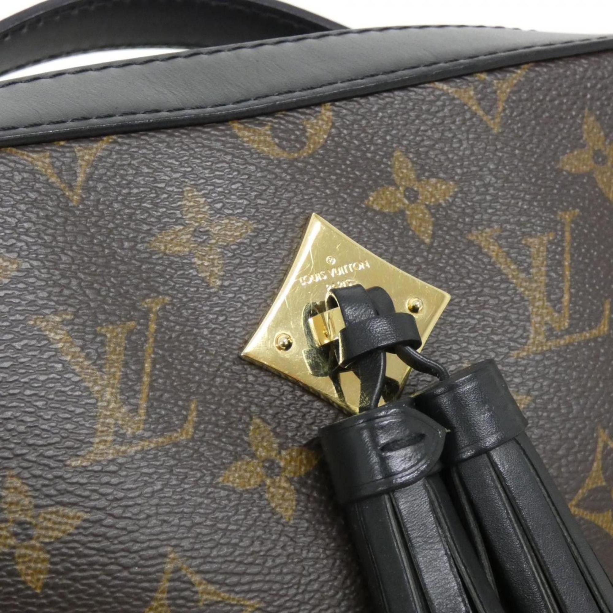 Louis Vuitton Black Marron Coated Canvas Leather Shoulder Bag (Pre-Owned)