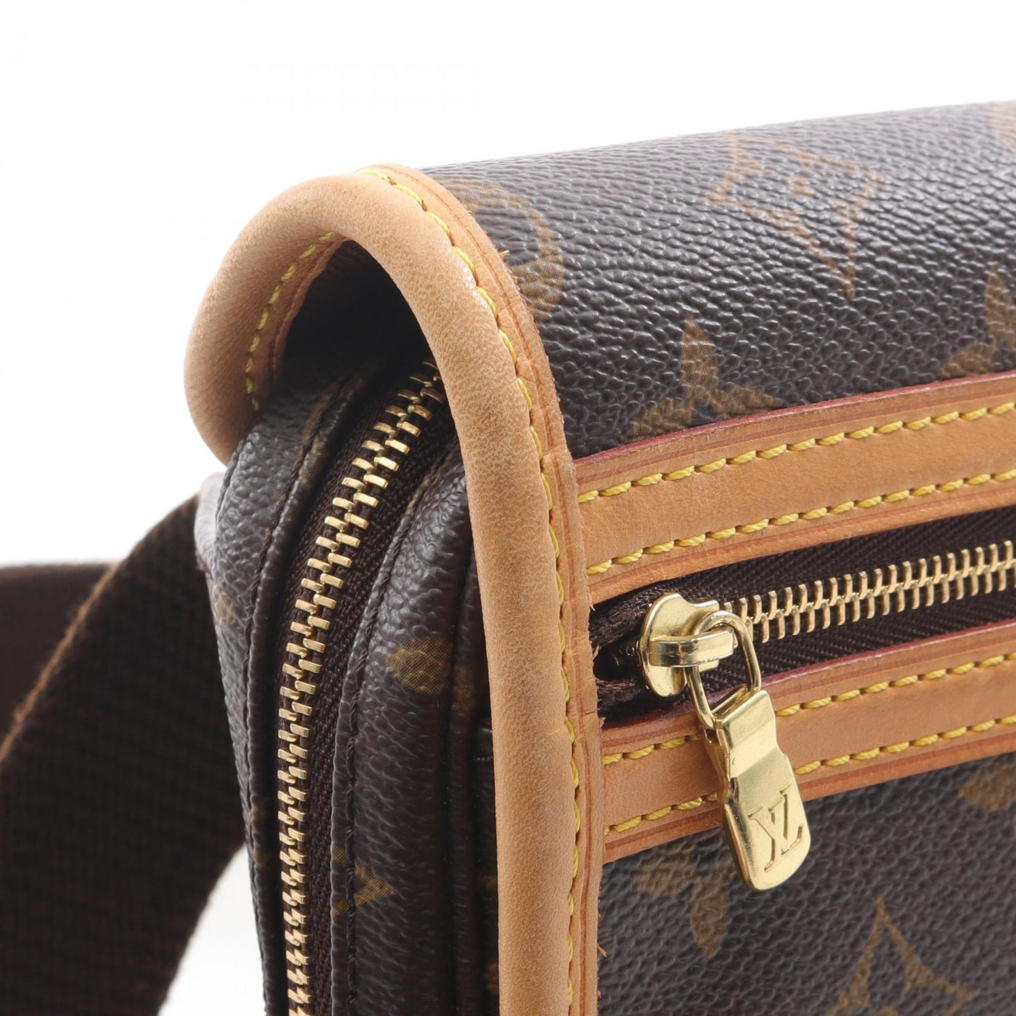 Louis Vuitton Brown Coated Canvas Leather Fanny Pack (Pre-Owned)