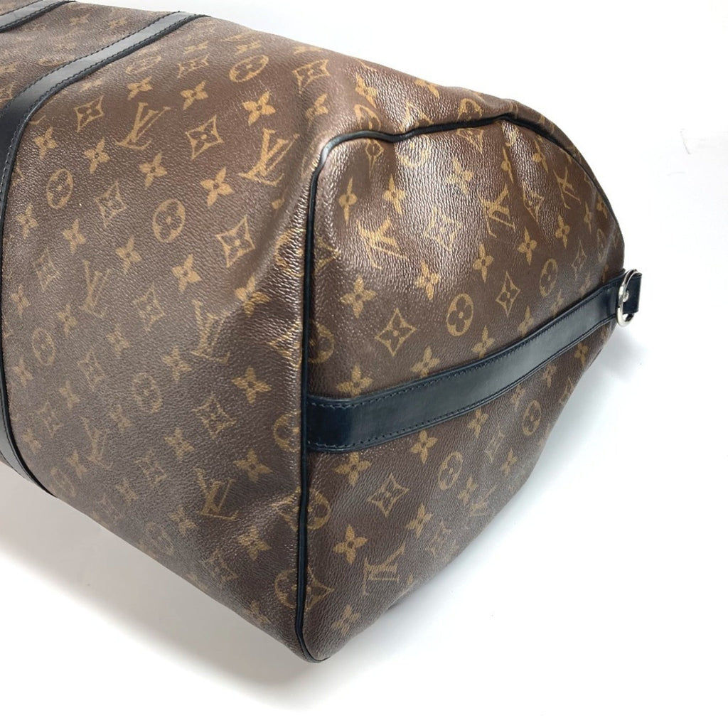 Louis Vuitton Monogram Macassar Black Brown Boston Bag Shoulder Bag (Pre-Owned)