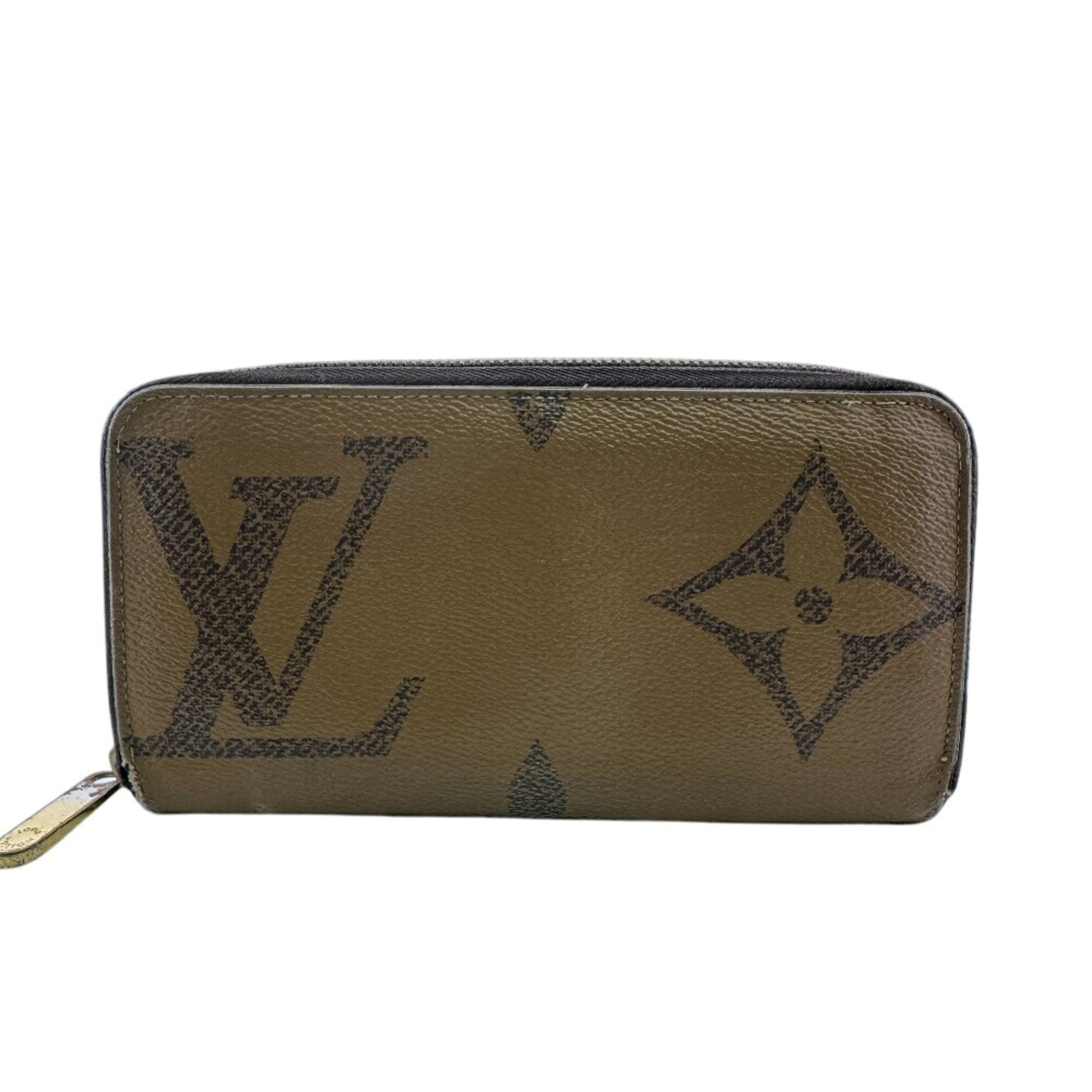 Louis Vuitton Black Brown Camel Leather Long Wallet (Bi-Fold) (Pre-Owned)