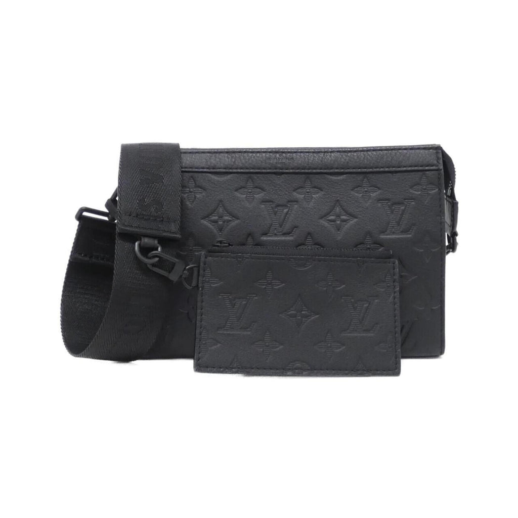 Louis Vuitton Black Leather Pouch Shoulder Bag (Pre-Owned)