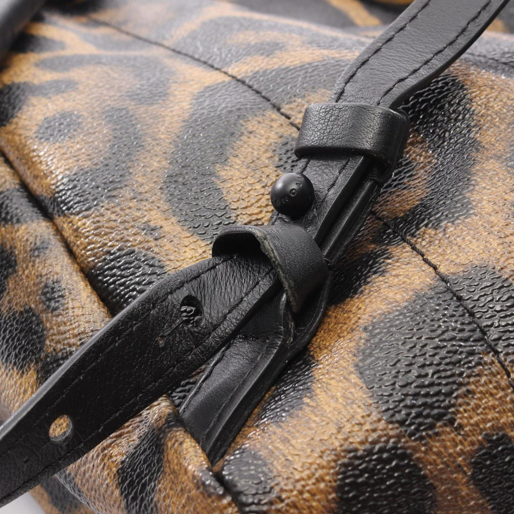Louis Vuitton Black Brown Coated Canvas Leather Backpack (Pre-Owned)