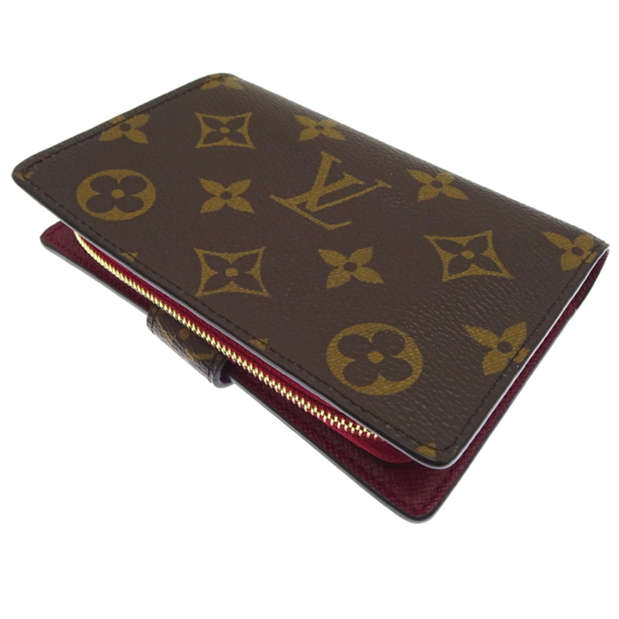 Louis Vuitton Brown Fuchsia Pink Monogram Monogram Leather Wallet (Bi-Fold) (Pre-Owned)
