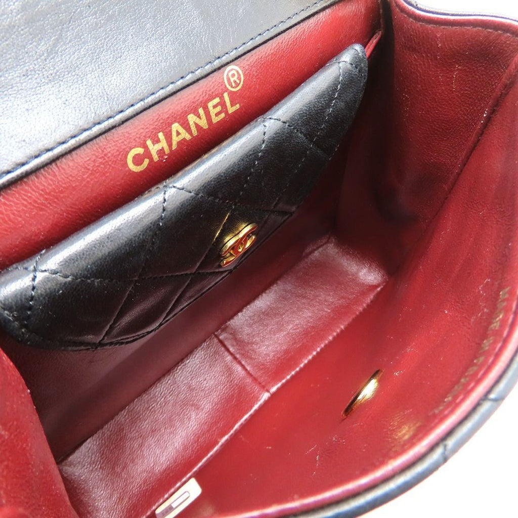 Vintage CC Chain Flap Bag Quilted Lambskin Small