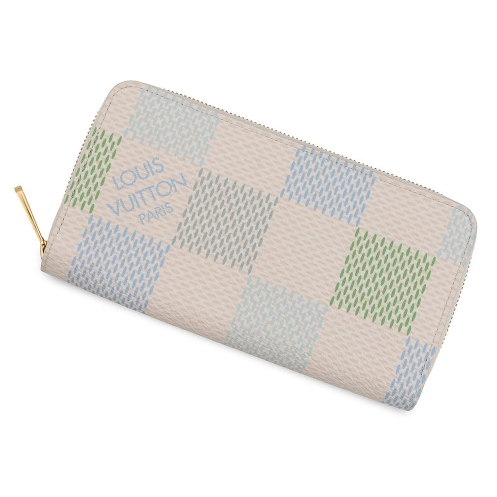 Louis Vuitton Beige Light Green Long Wallet (Bi-Fold) (Pre-Owned)