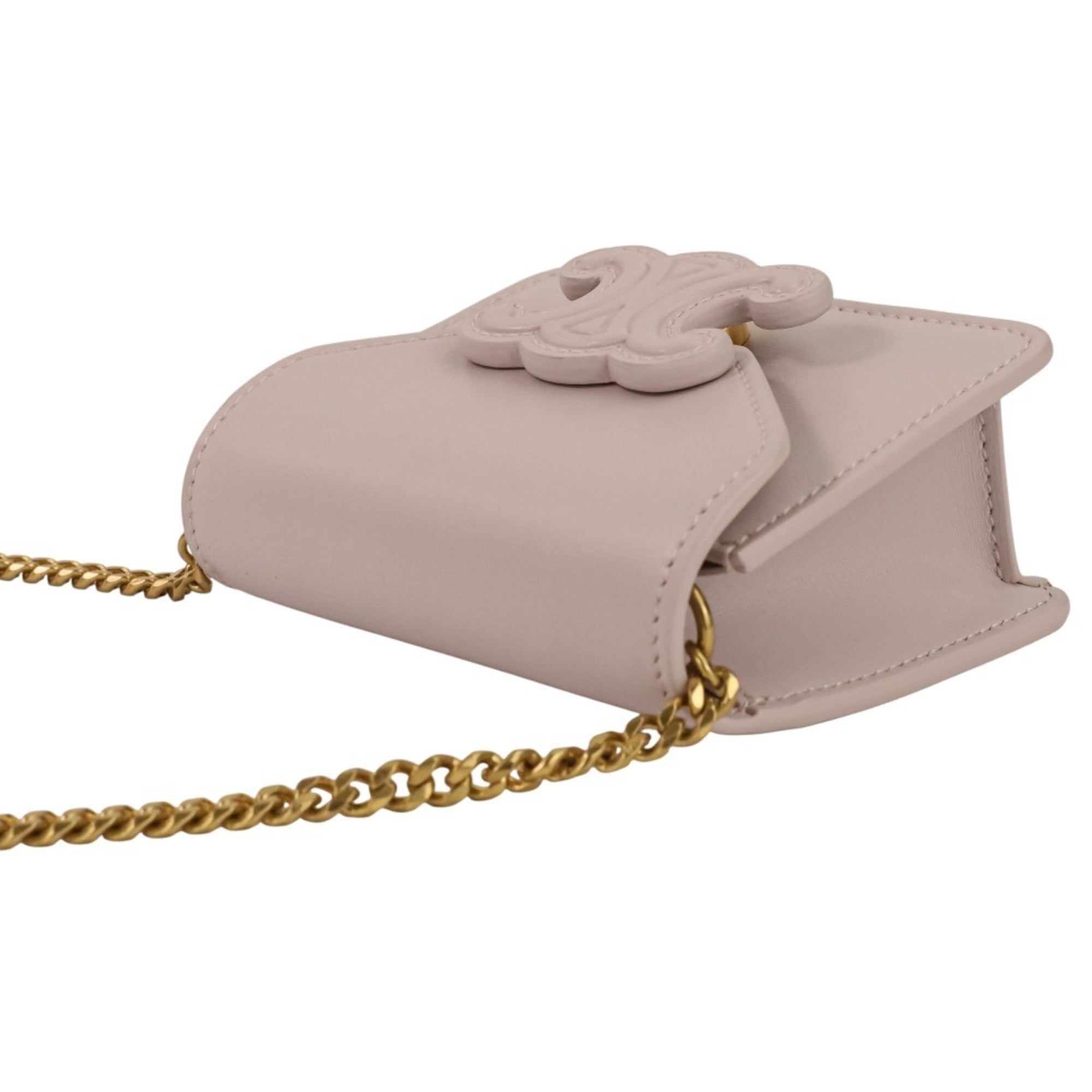 Triomphe Envelope Wallet on Chain Leather