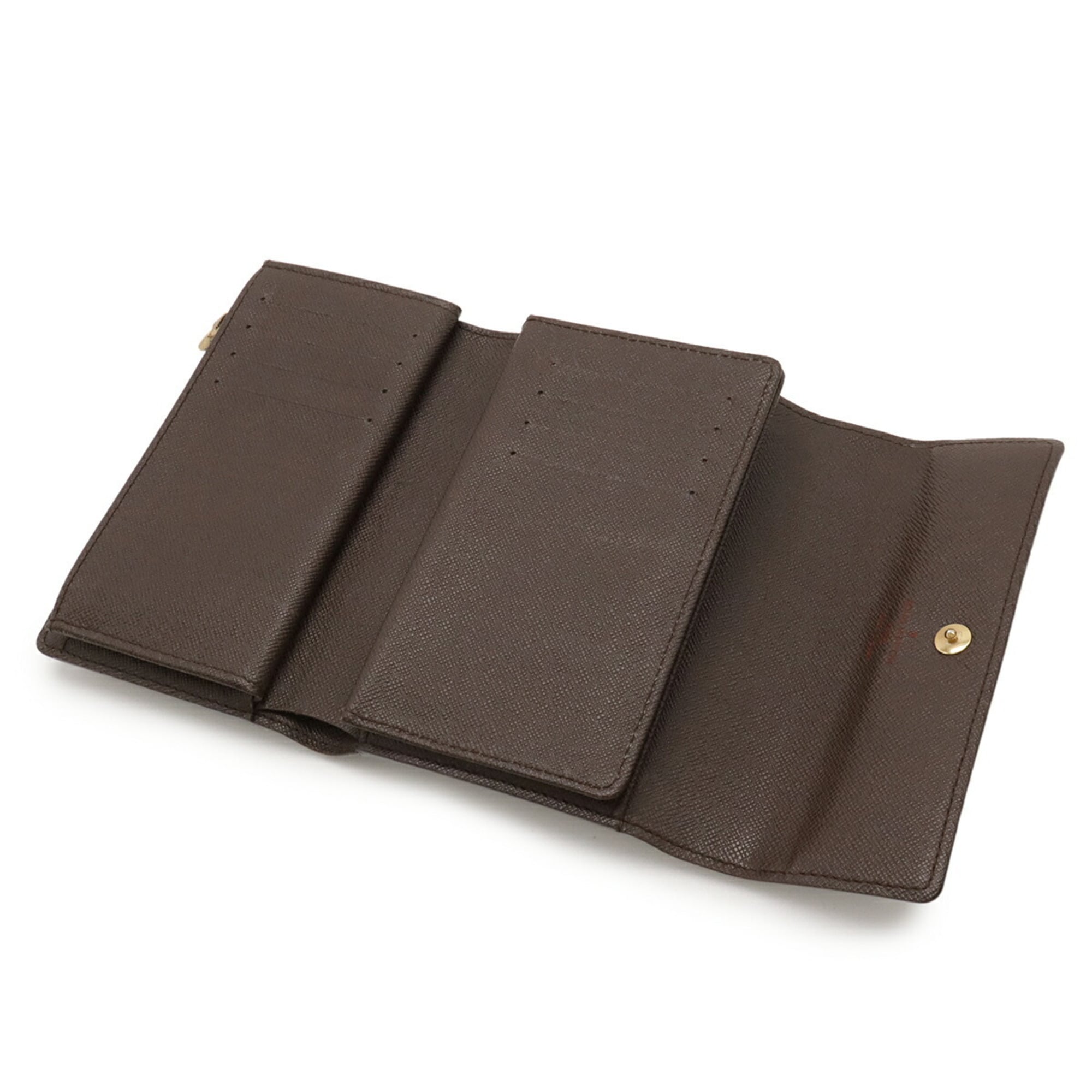 Louis Vuitton Brown Damier Canvas Pvc Damier Canvas Wallet (Tri-Fold) (Pre-Owned)