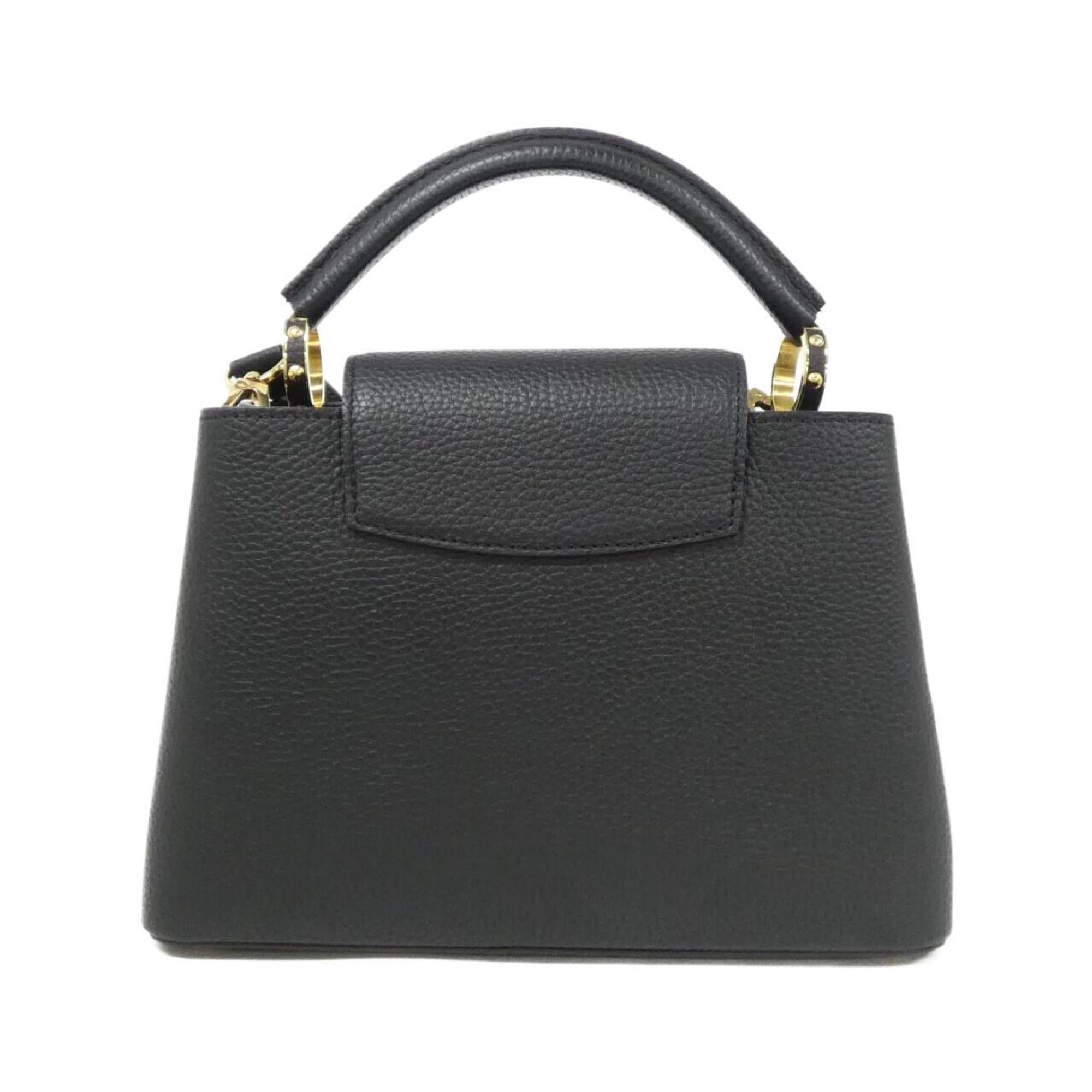 Louis Vuitton Black Leather Handbag Shoulder Bag (Pre-Owned)