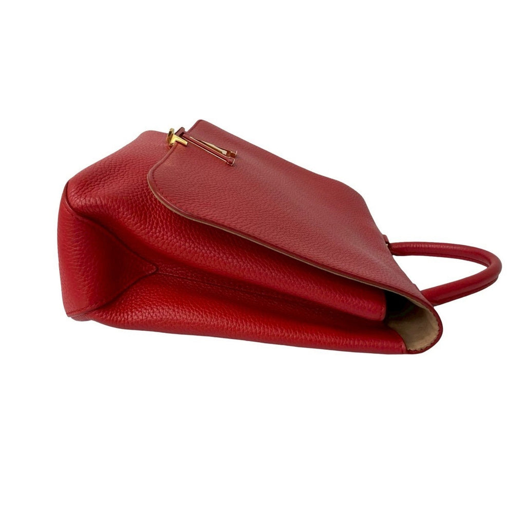Louis Vuitton Red Color Leather Handbag Shoulder Bag Tote Bag (Pre-Owned)