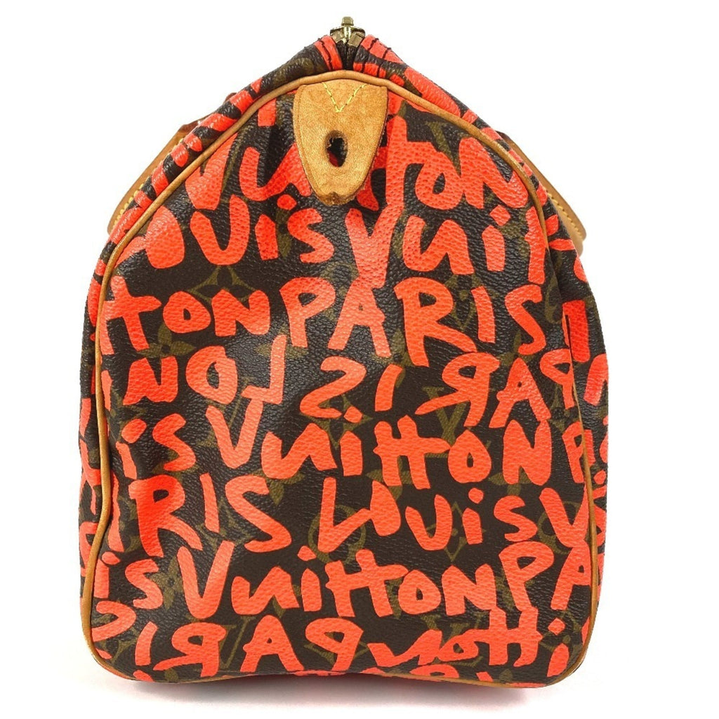 Louis Vuitton Monogram Graffiti Lv Orange Orange Monogram Graffiti Boston Bag Handbag (Pre-Owned)