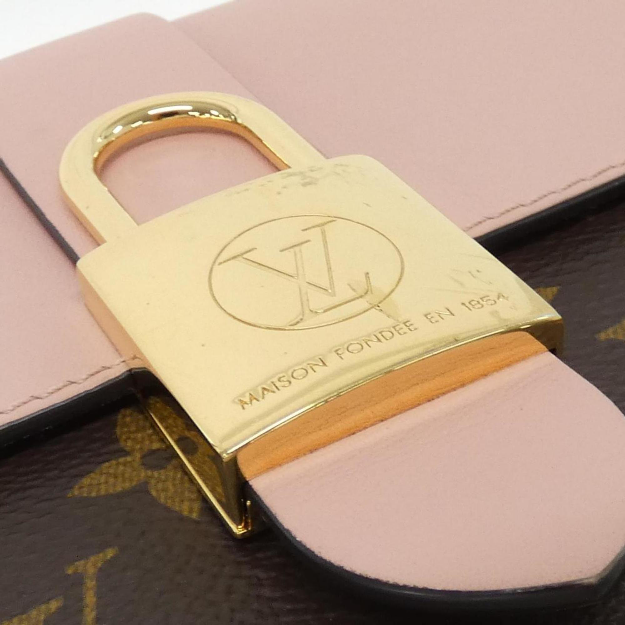 Louis Vuitton Marron Rose Poudre Coated Canvas Handbag (Pre-Owned)