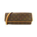 Louis Vuitton Marron Coated Canvas Pochette Shoulder Bag (Pre-Owned)