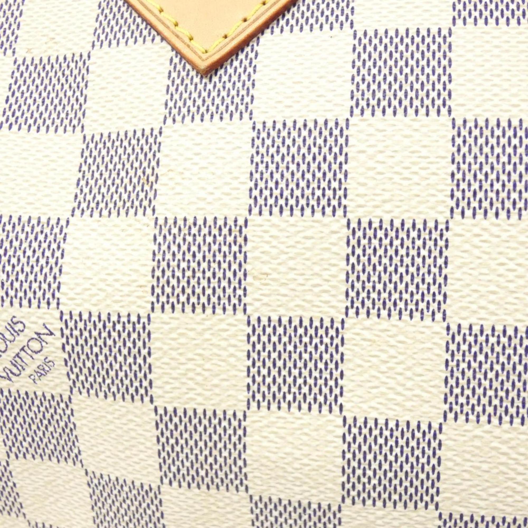 Louis Vuitton Azur White Coated Canvas Boston Bag (Pre-Owned)