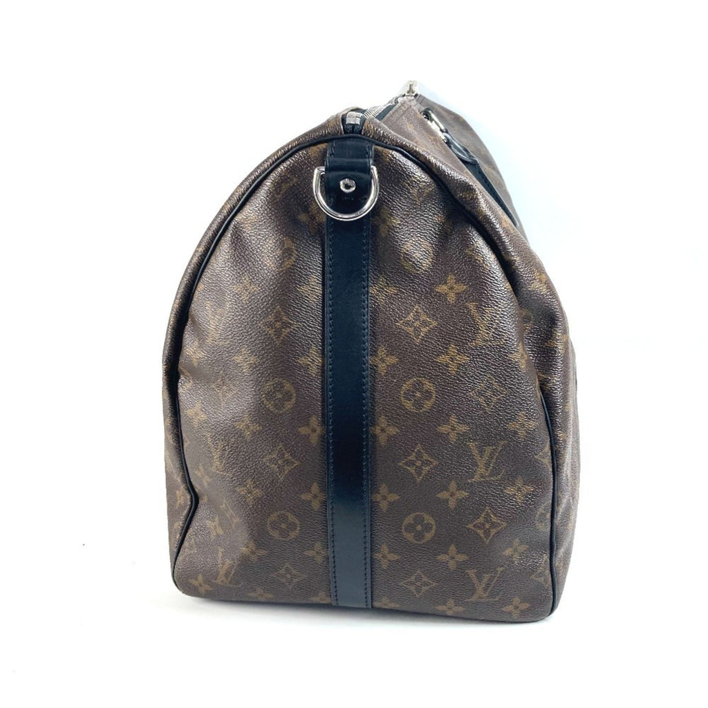 Louis Vuitton Monogram Macassar Black Brown Boston Bag Shoulder Bag (Pre-Owned)