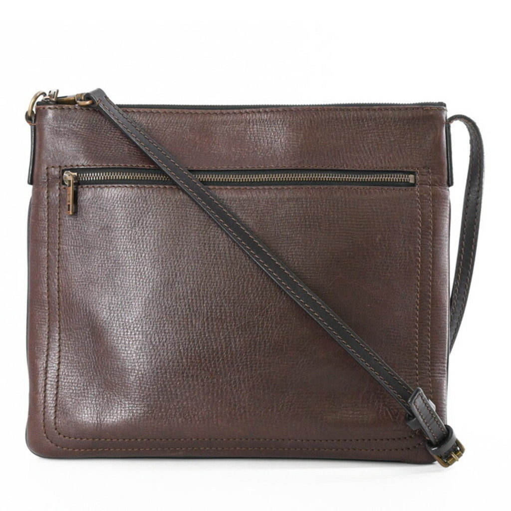 Louis Vuitton Dark Brown Leather Pochette Shoulder Bag (Pre-Owned)