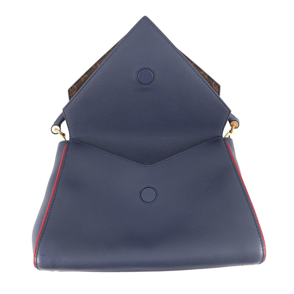 Louis Vuitton Monogram Navy Blue Leather Handbag (Pre-Owned)
