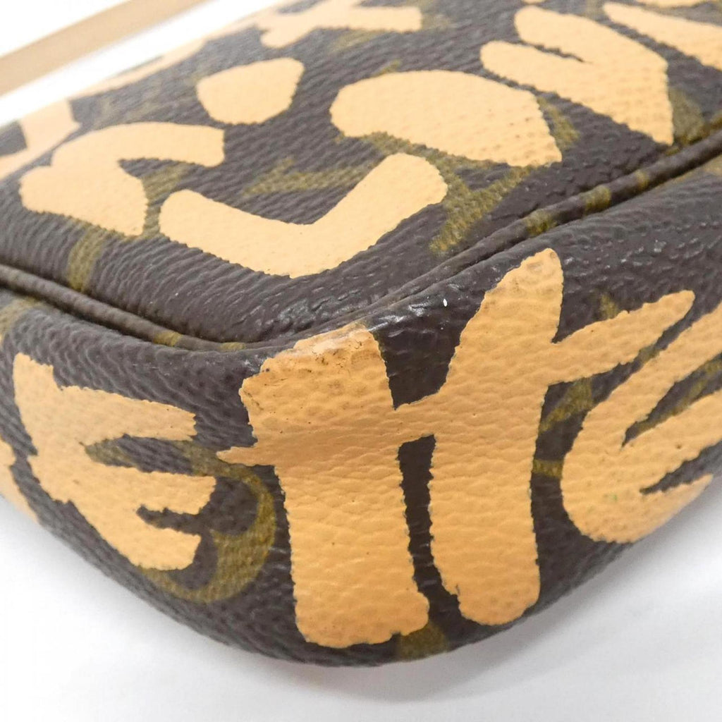 Louis Vuitton Marron Peach Coated Canvas Pochette Pouch (Pre-Owned)