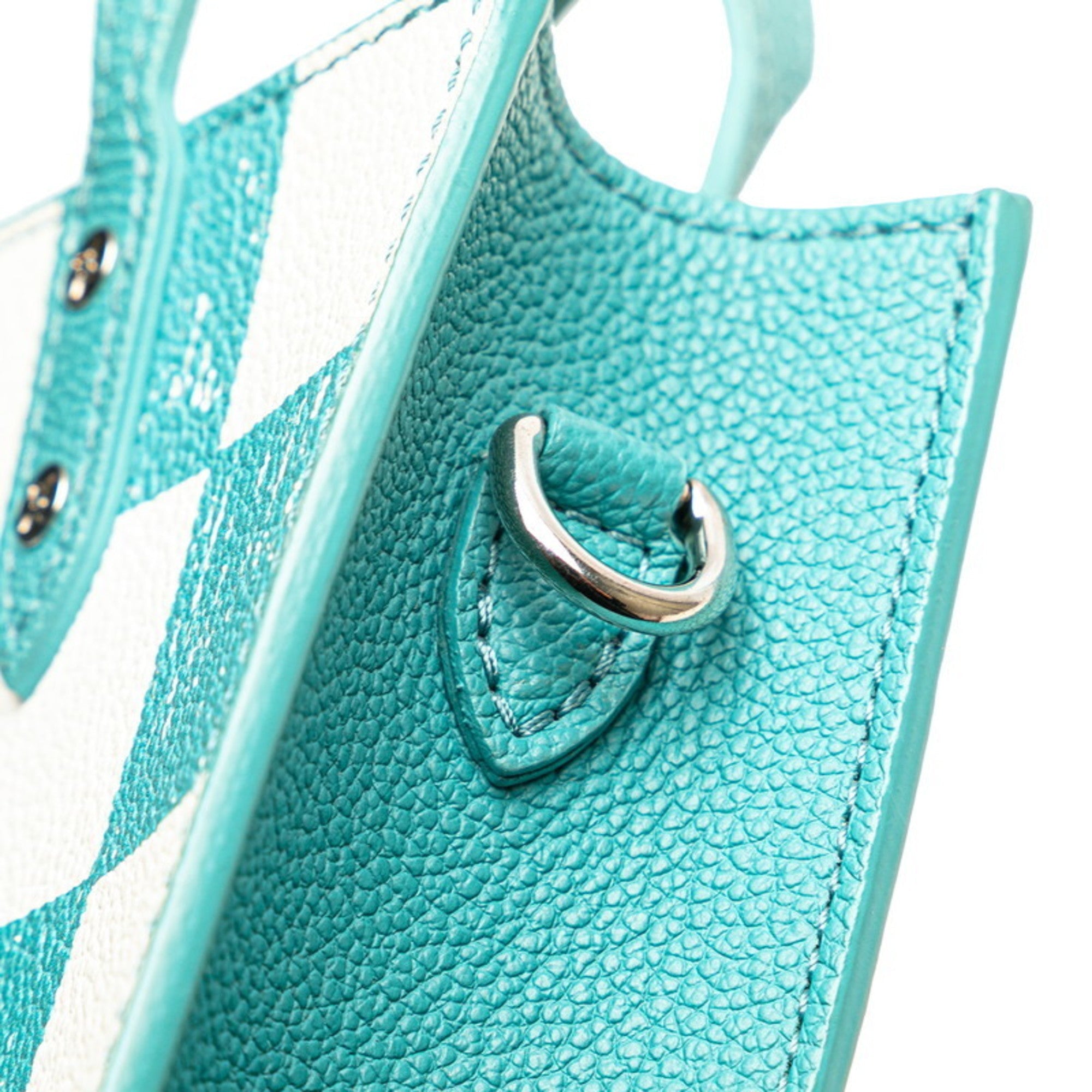 Louis Vuitton Damier Turquoise White Cuir Ombre Leather Handbag Shoulder Bag (Pre-Owned)