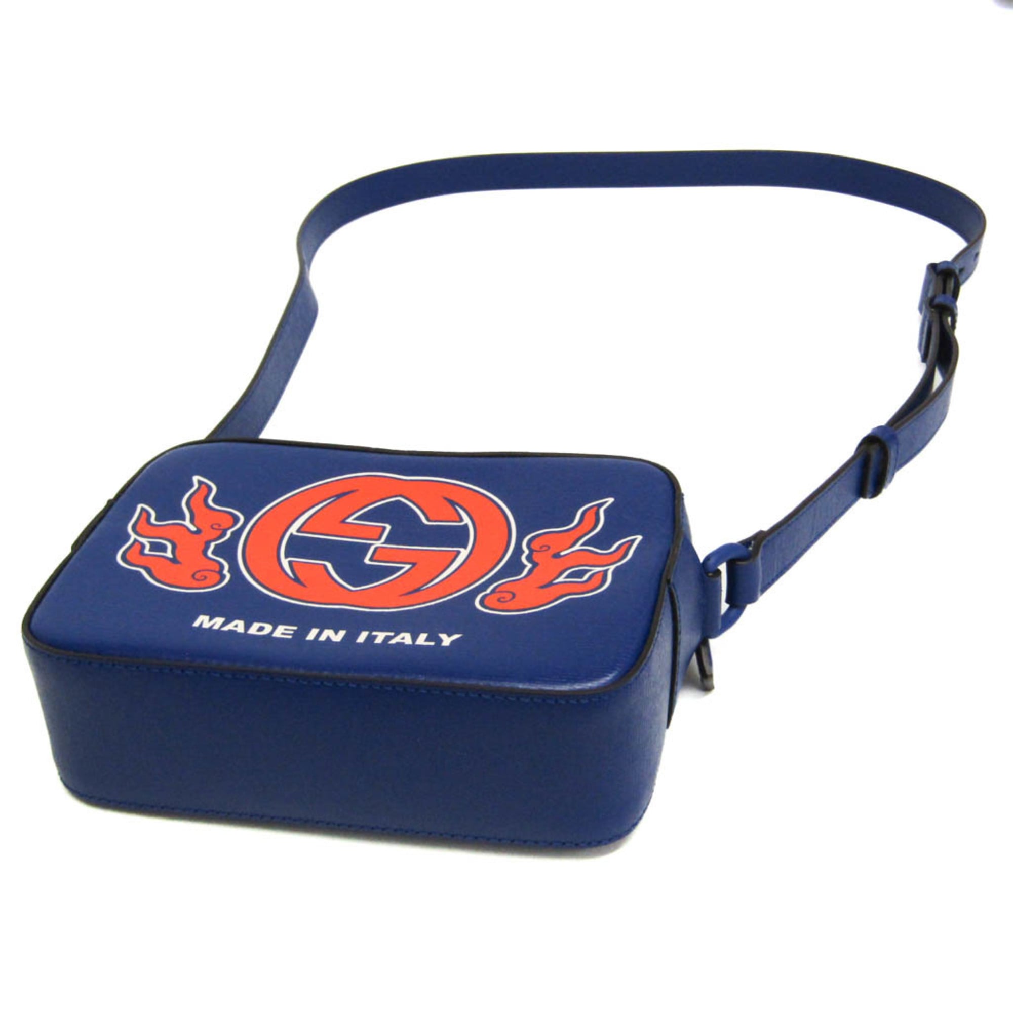 NY Dragons Camera Crossbody Bag Printed Leather Small