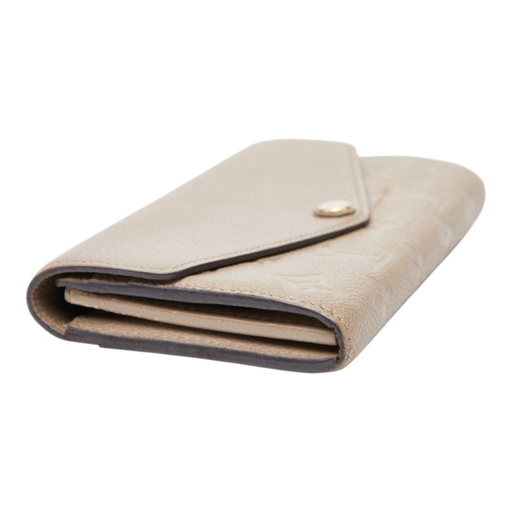 Louis Vuitton Beige Leather Long Wallet (Tri-Fold) (Pre-Owned)