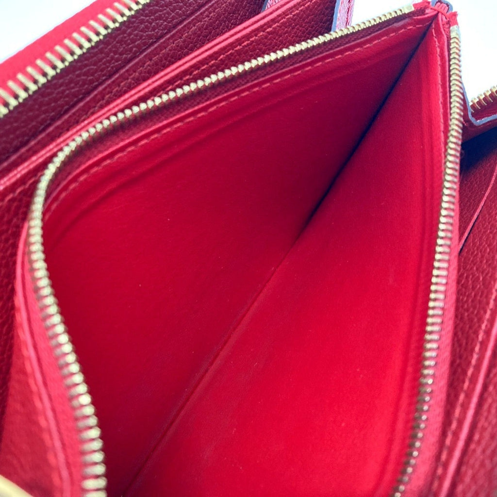 Louis Vuitton Monogram Empreinte Cerise Red Color Monogram Empreinte Long Wallet (Bi-Fold) (Pre-Owned)