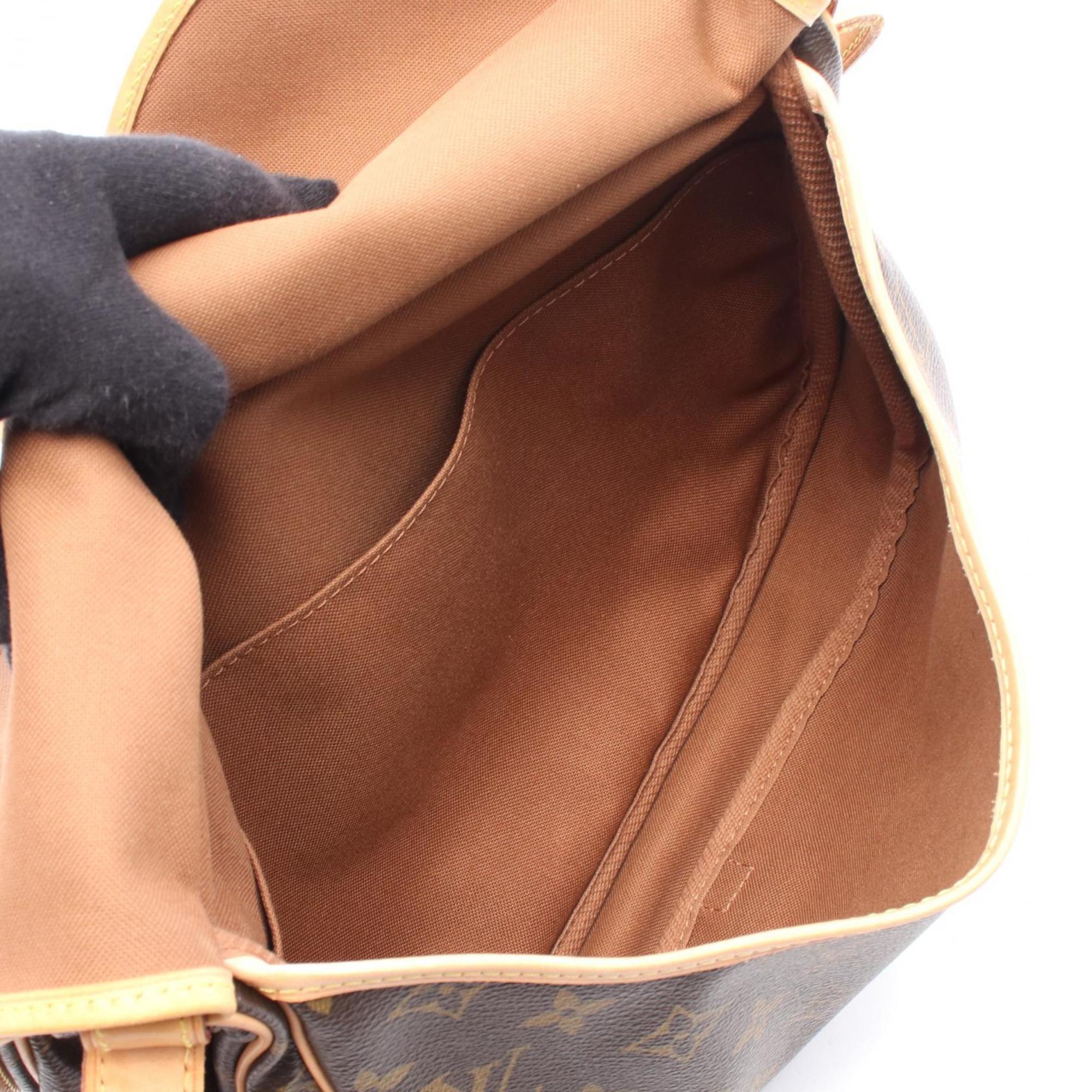 Louis Vuitton Brown Coated Canvas Leather Shoulder Bag (Pre-Owned)