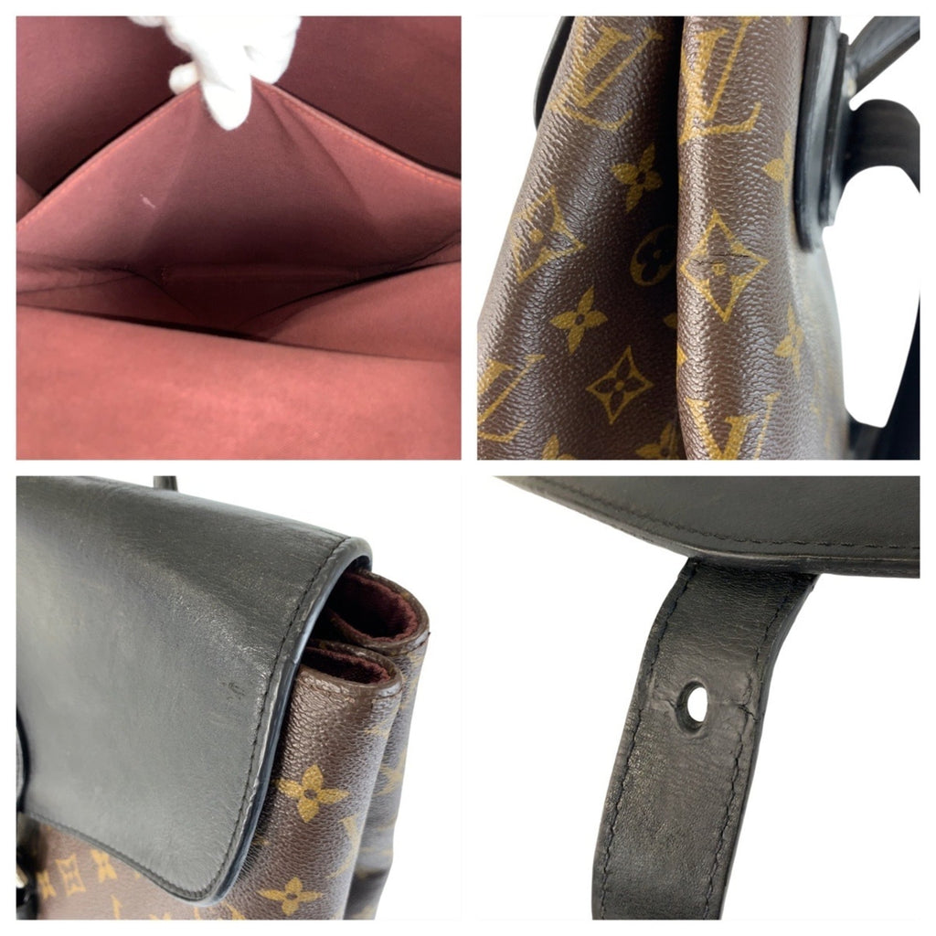 Louis Vuitton Black Brown Monogram Macassar Monogram Backpack (Pre-Owned)