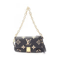 Louis Vuitton Beige Black Leather Handbag (Pre-Owned)