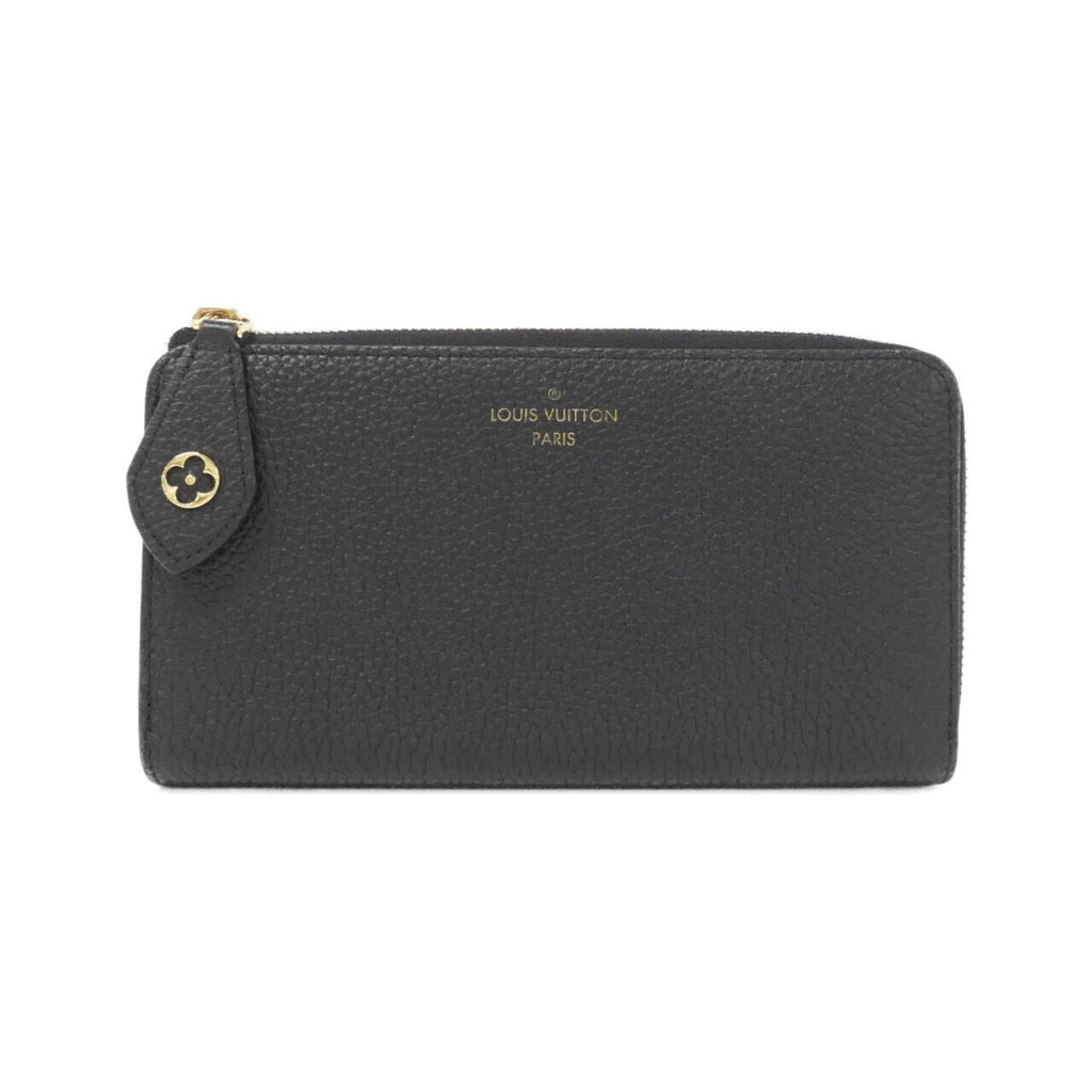 Louis Vuitton Black Leather Long Wallet (Bi-Fold) (Pre-Owned)
