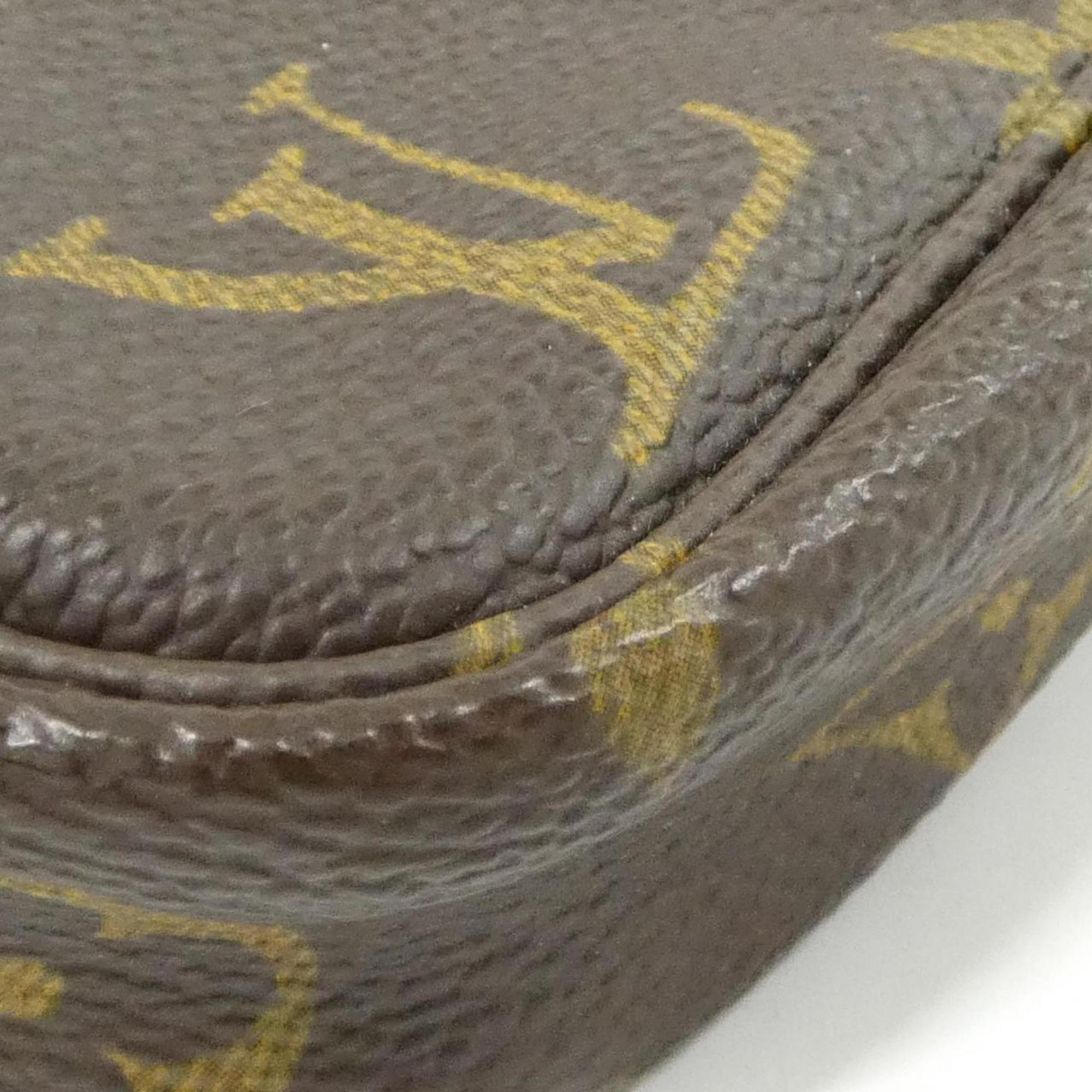 Louis Vuitton Marron Coated Canvas Pochette Pouch (Pre-Owned)