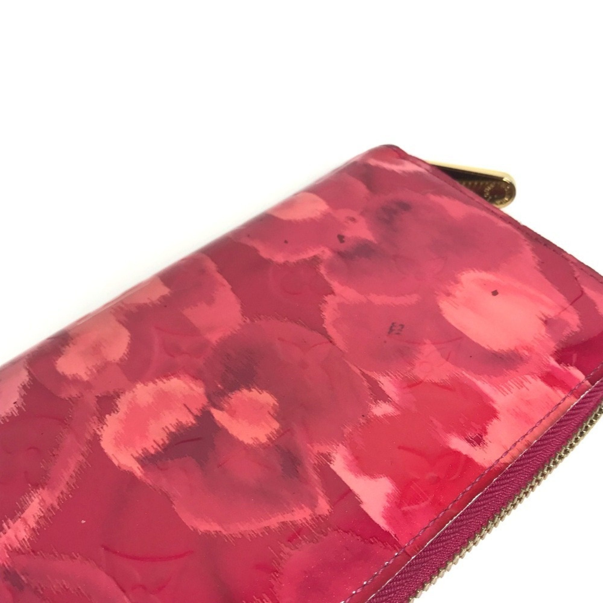 Louis Vuitton Indian Rose Pink Patent Leather Long Wallet (Tri-Fold) (Pre-Owned)
