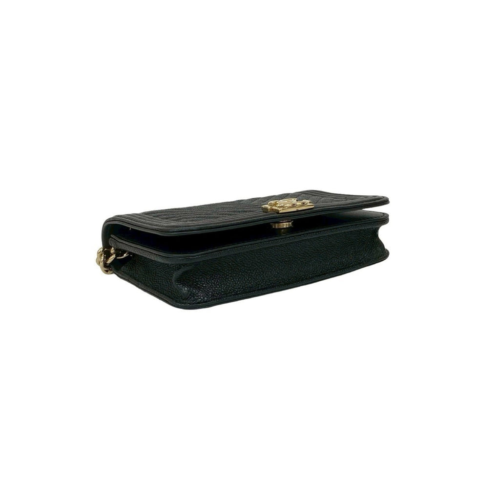 Boy Wallet on Chain Chevron Caviar