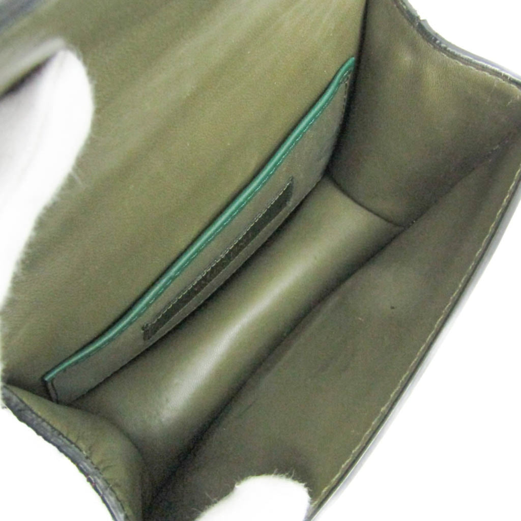 Glam Lock Shoulder Bag Camo Leather and Canvas Mini