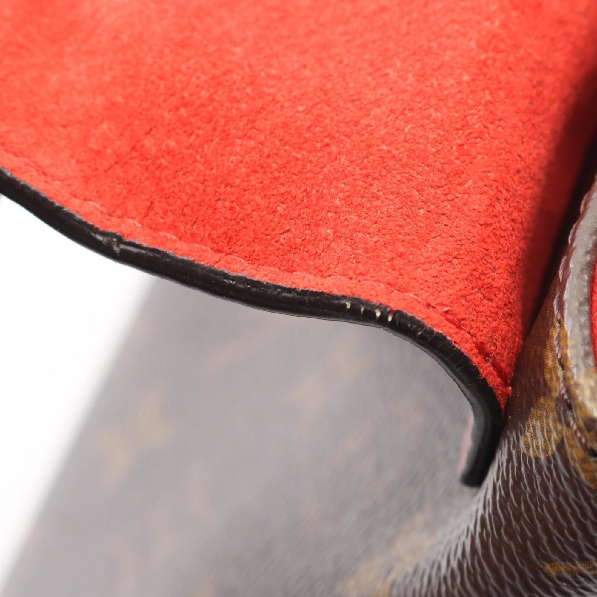 Louis Vuitton Brown Coquelicots Monogram Red Color Coated Canvas Leather Handbag (Pre-Owned)
