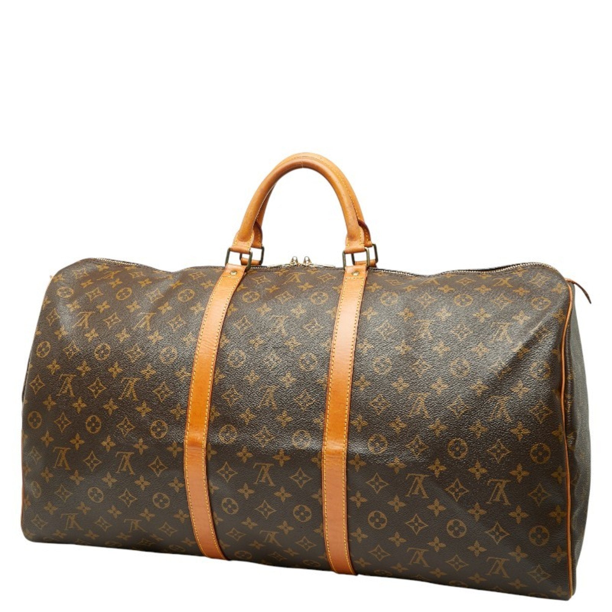 Louis Vuitton Brown Pvc Leather Boston Bag (Pre-Owned)