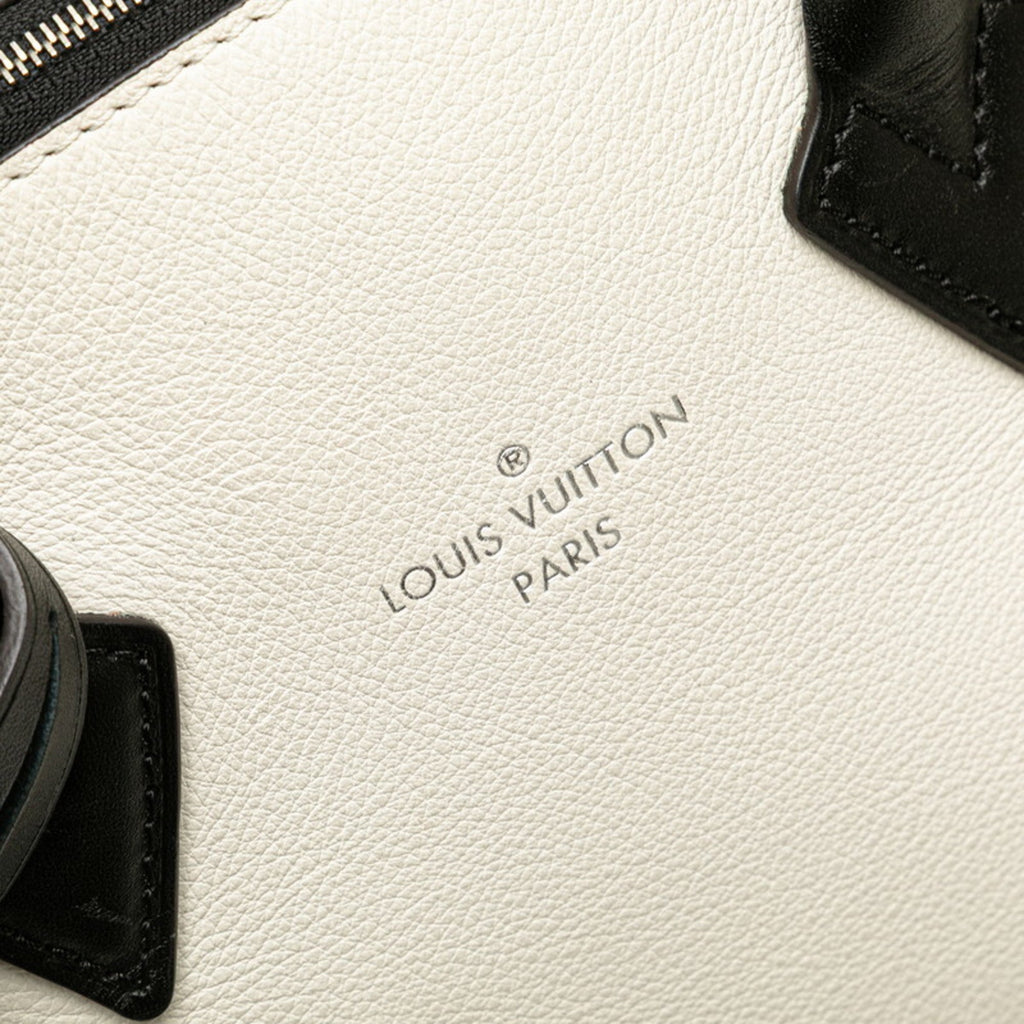 Louis Vuitton Dark Brown Off-White Leather Handbag (Pre-Owned)