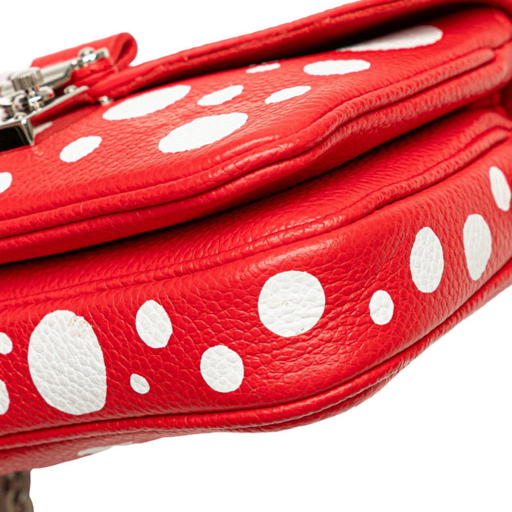 Louis Vuitton Yayoi Kusama Red Color White Leather Handbag Shoulder Bag (Pre-Owned)