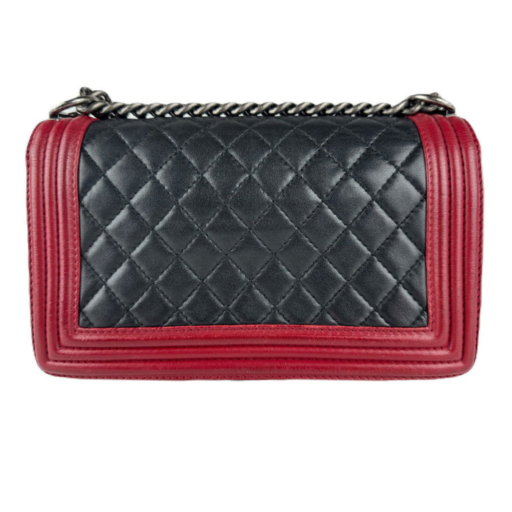 Bicolor Boy Flap Bag Quilted Calfskin Old Medium