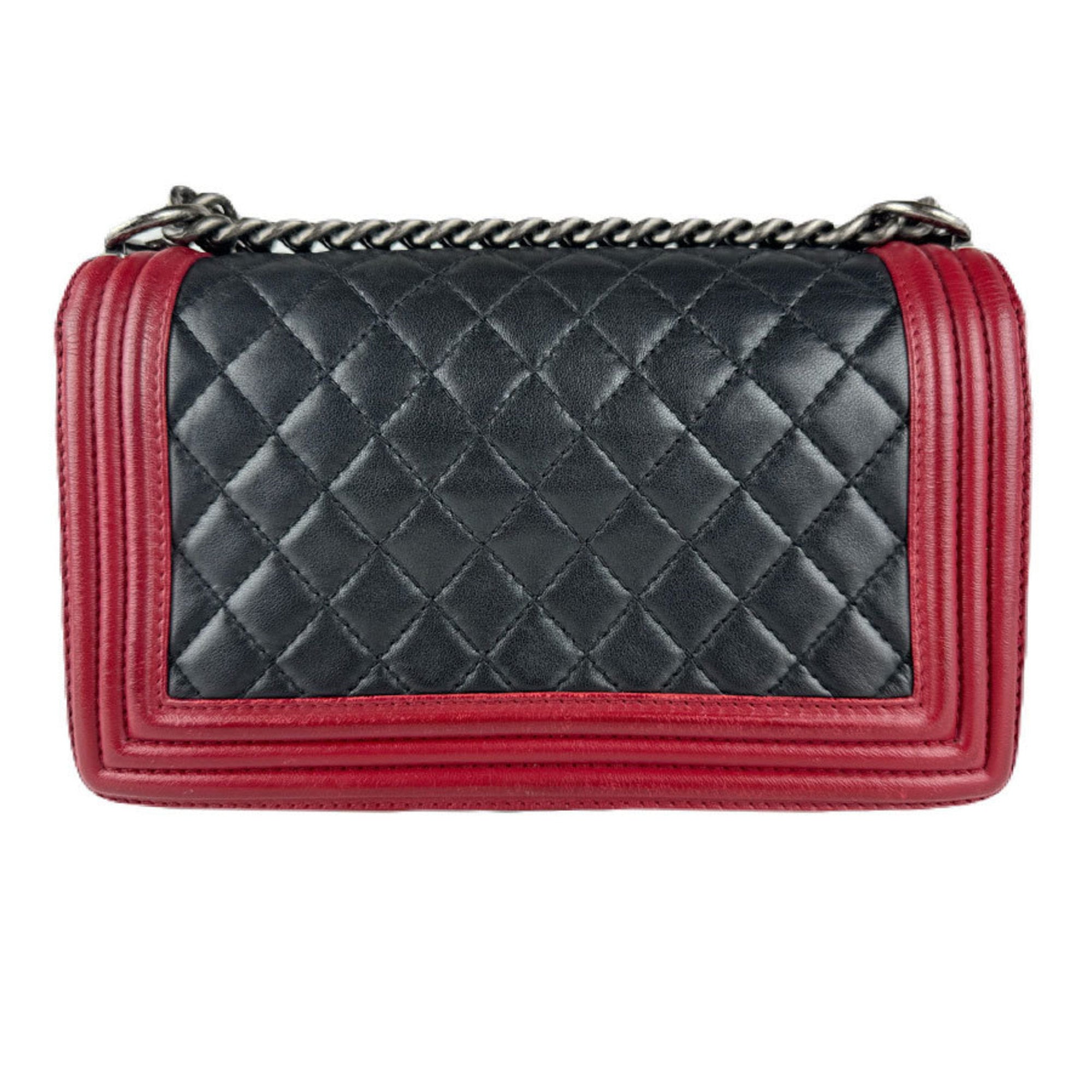 Bicolor Boy Flap Bag Quilted Calfskin Old Medium