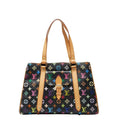 Louis Vuitton Black Multi-Color Pvc Leather Handbag Tote Bag (Pre-Owned)