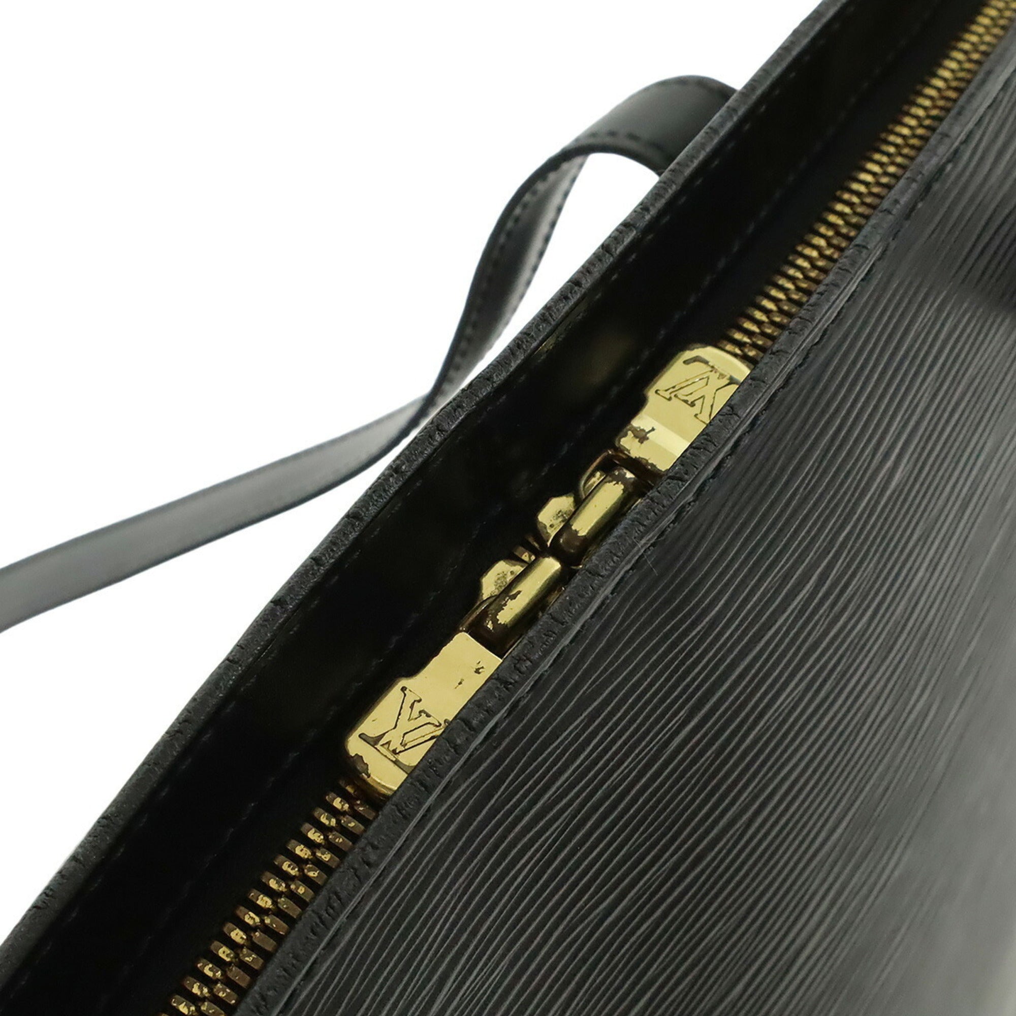 Louis Vuitton Black Noir Epi Leather Shoulder Bag Tote Bag (Pre-Owned)