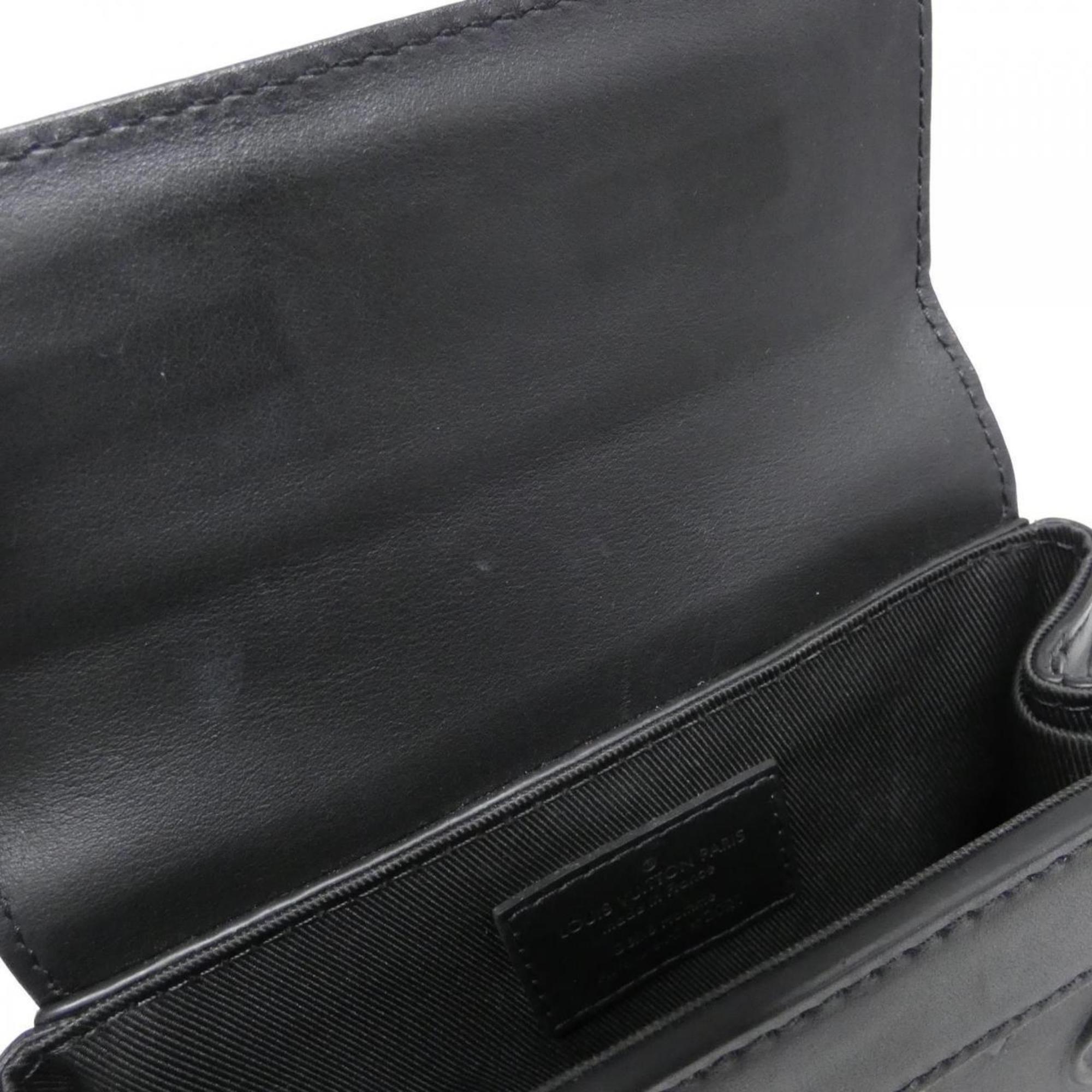 Louis Vuitton Black Leather Shoulder Bag (Pre-Owned)
