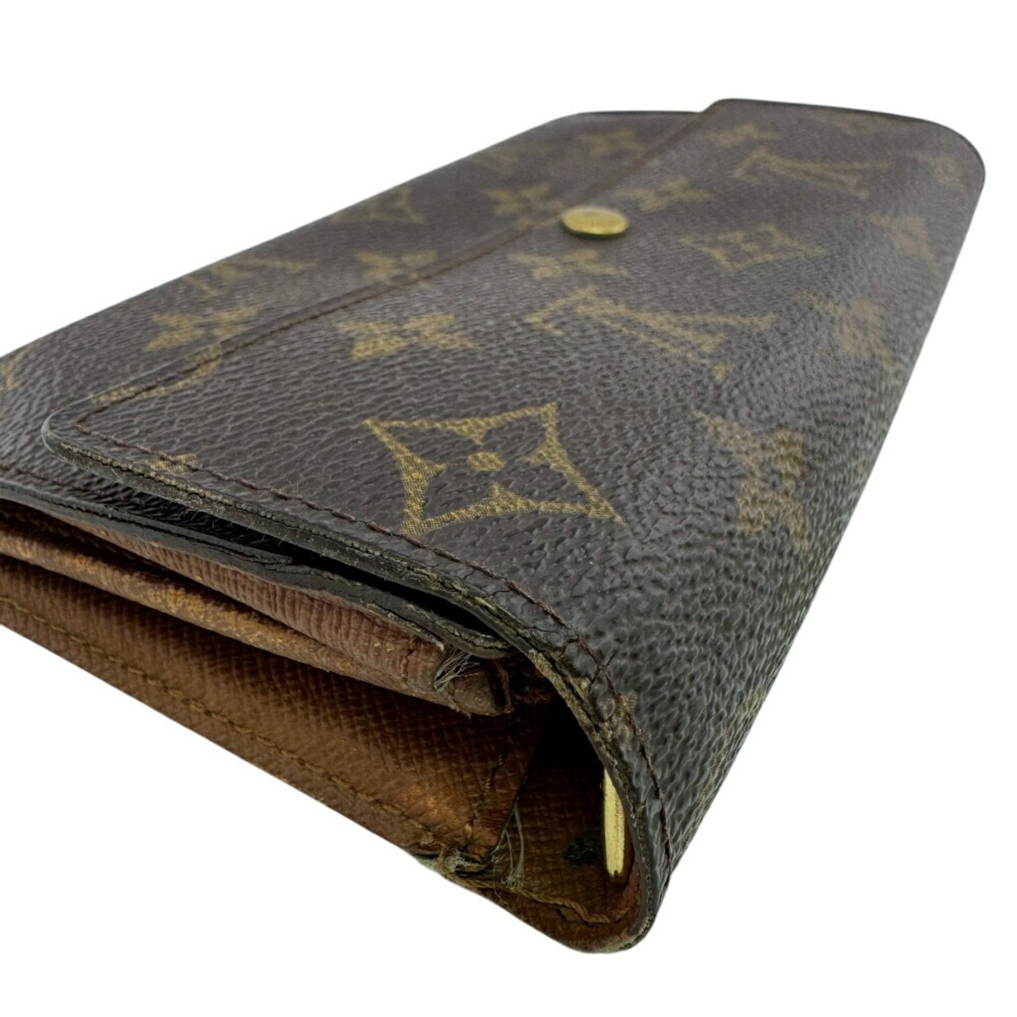 Louis Vuitton Monogram Brown Leather Wallet (Bi-Fold) (Pre-Owned)