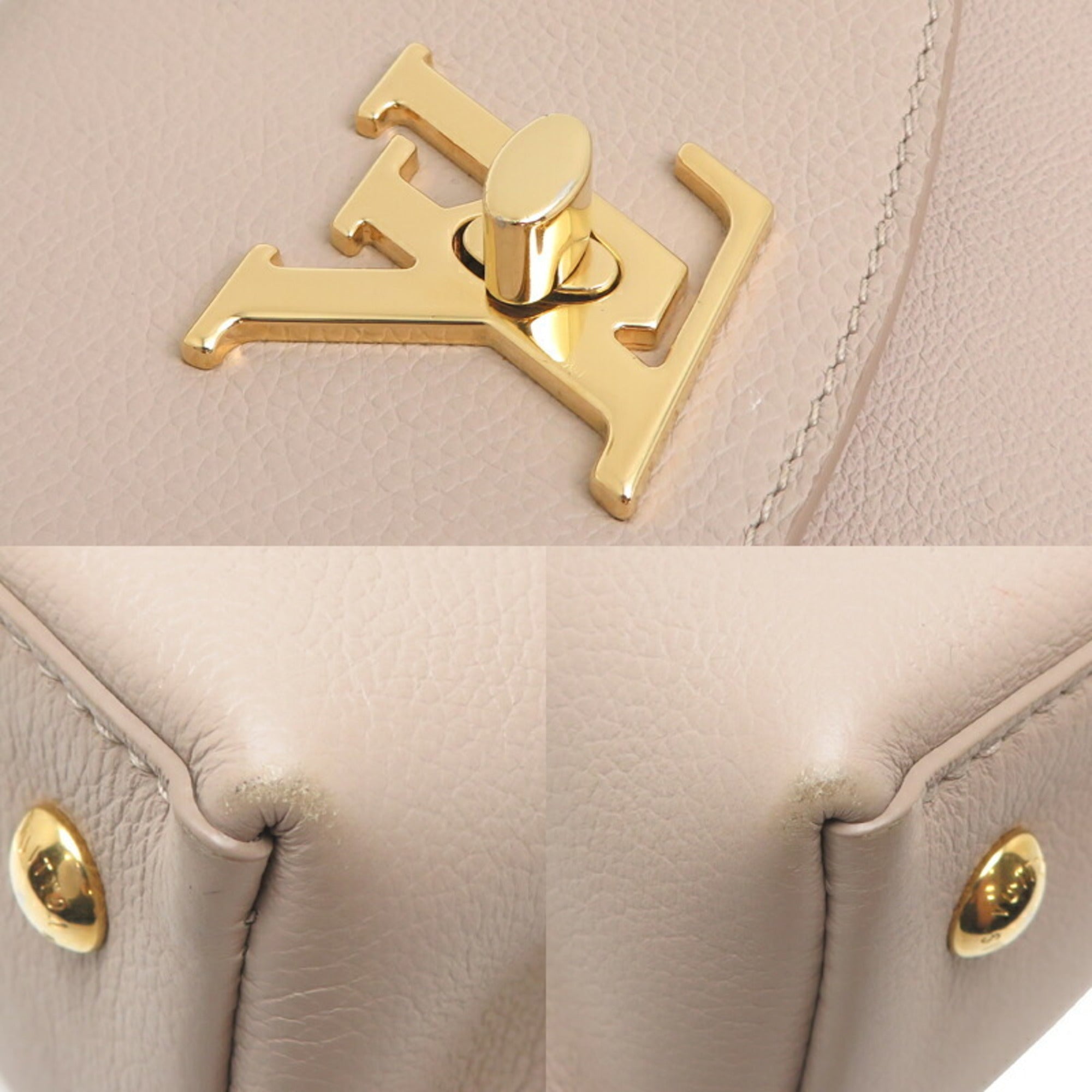 Louis Vuitton Galle Grayish Leather Handbag (Pre-Owned)