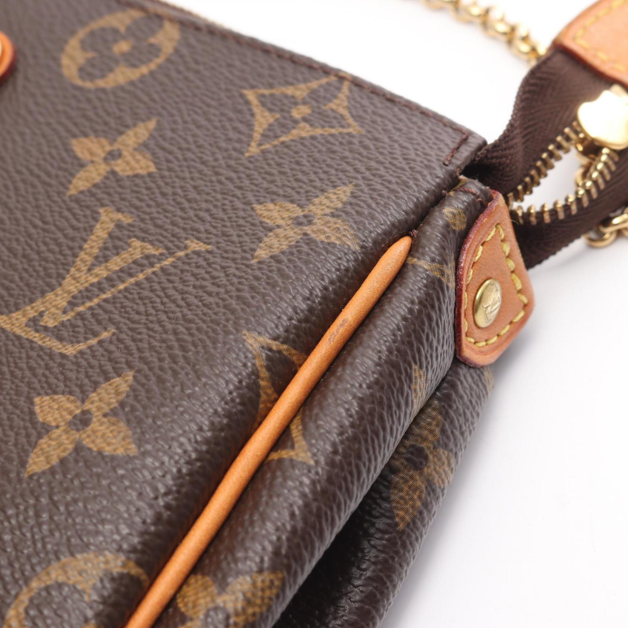 Louis Vuitton Brown Coated Canvas Leather Shoulder Bag (Pre-Owned)
