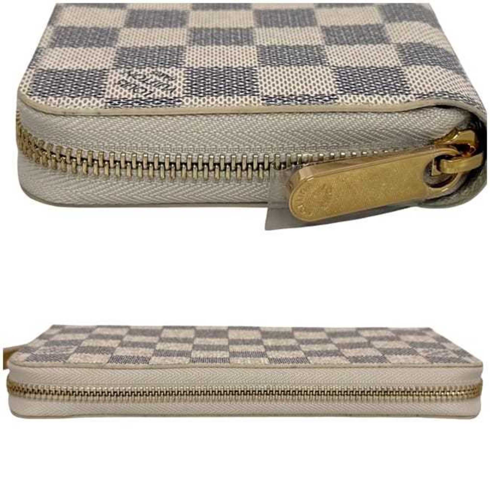 Louis Vuitton Damier Azur Gray White Damier Azur Long Wallet (Bi-Fold) (Pre-Owned)